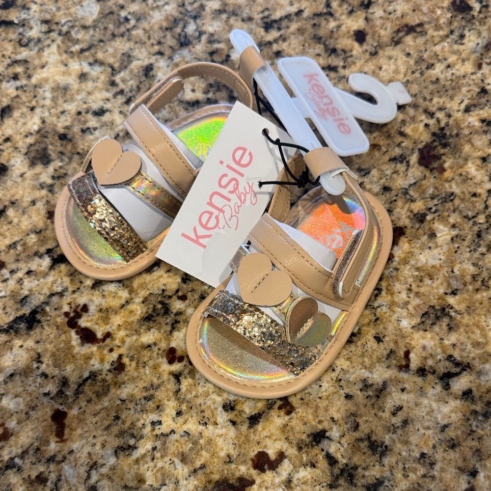 Kensie Gold and Tan Kids Sandals